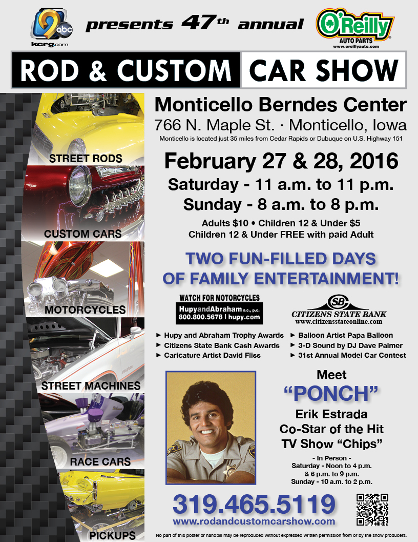 The Rod & Custom Car Show Monticello, Iowa, Classic and collector cars.