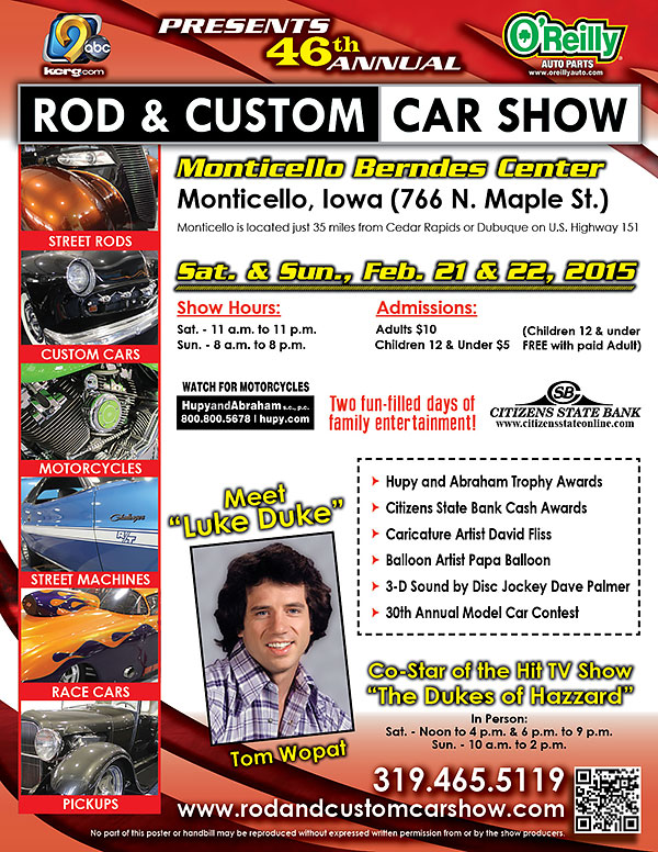 The Rod & Custom Car Show Monticello, Iowa, Classic and collector cars.